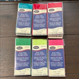 NEW!! WRIGHTS Bias Tape Extra Wide Double Fold - Assorted Colors Lot of 10